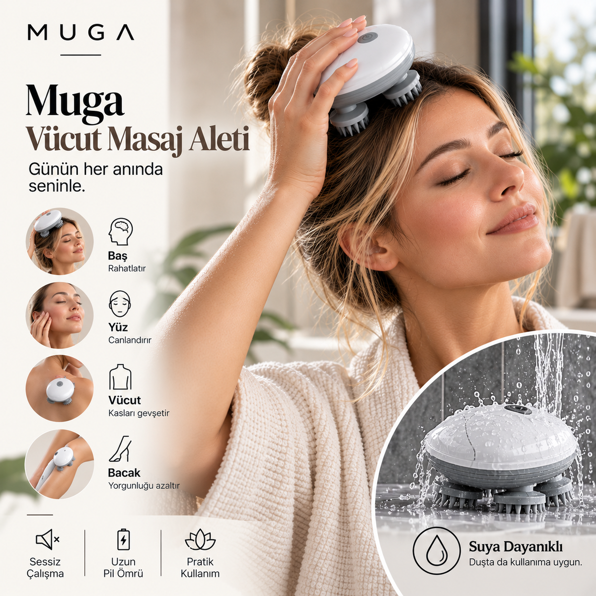 Muga Akıllı Kafa, Saç Derisi & Vücut Masaj Aleti